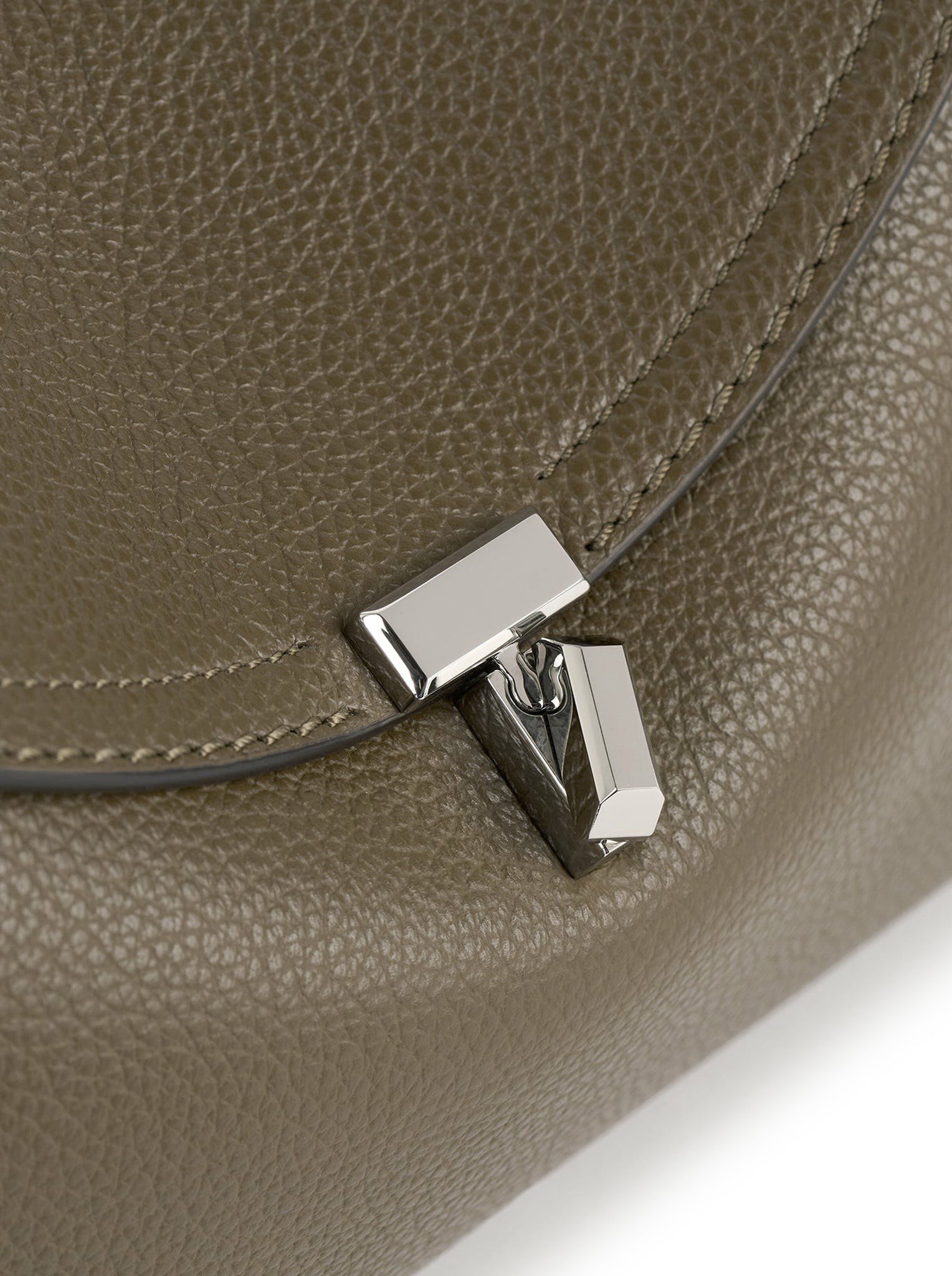 T-LOCK HAMMERED LEATHER CLUTCH