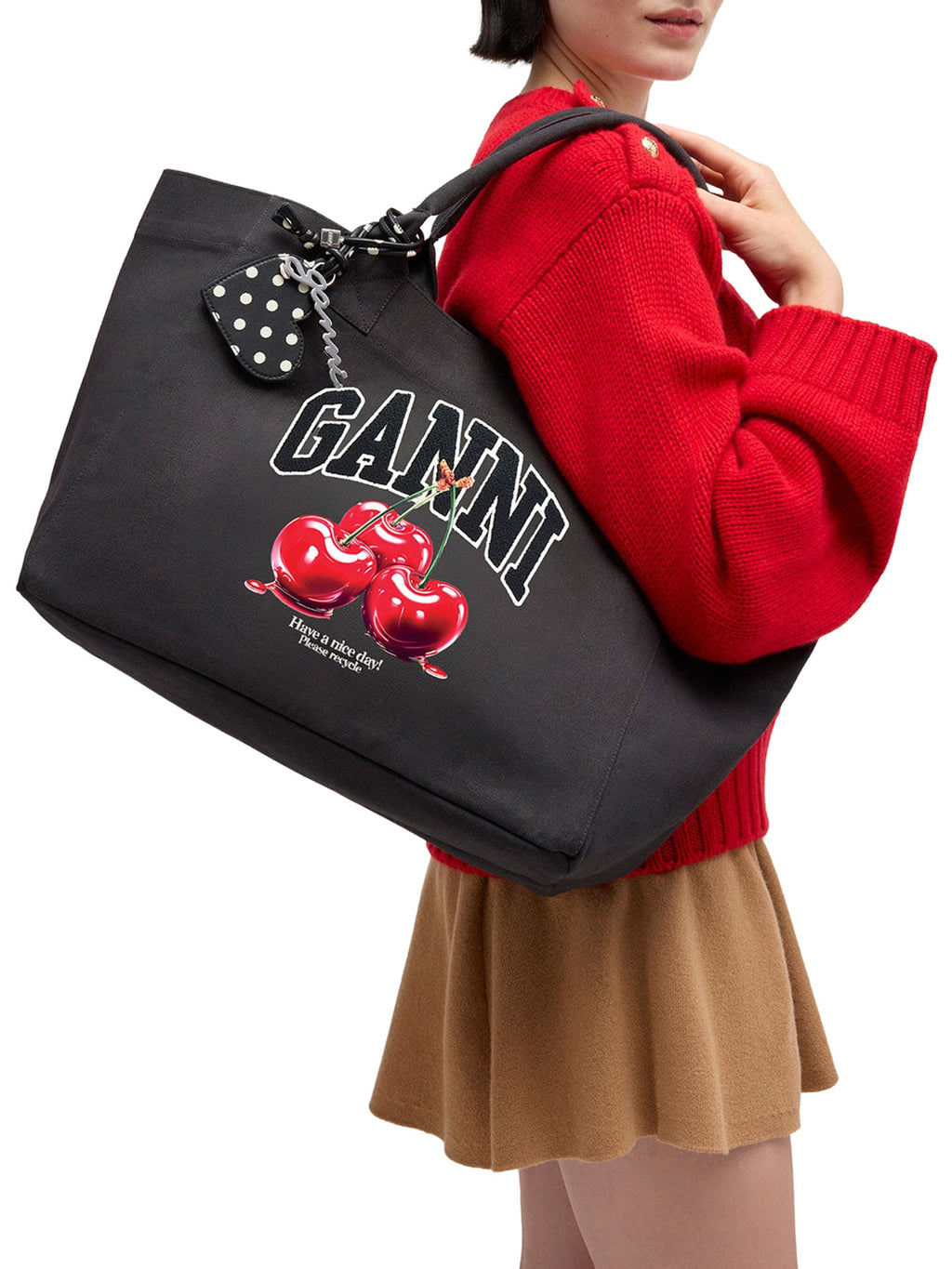 MEDIUM CHERRY COTTON TOTE BAG