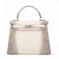 HERMÈS Limited Edition Kelly 25 Himalaya Matte Niloticus Crocodile Diamond White Gold hardware Z (2021)