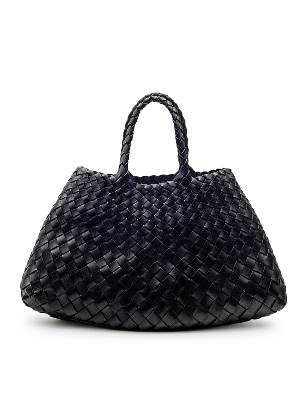 SANTA CROCE SMALL BLACK LEATHER BAG