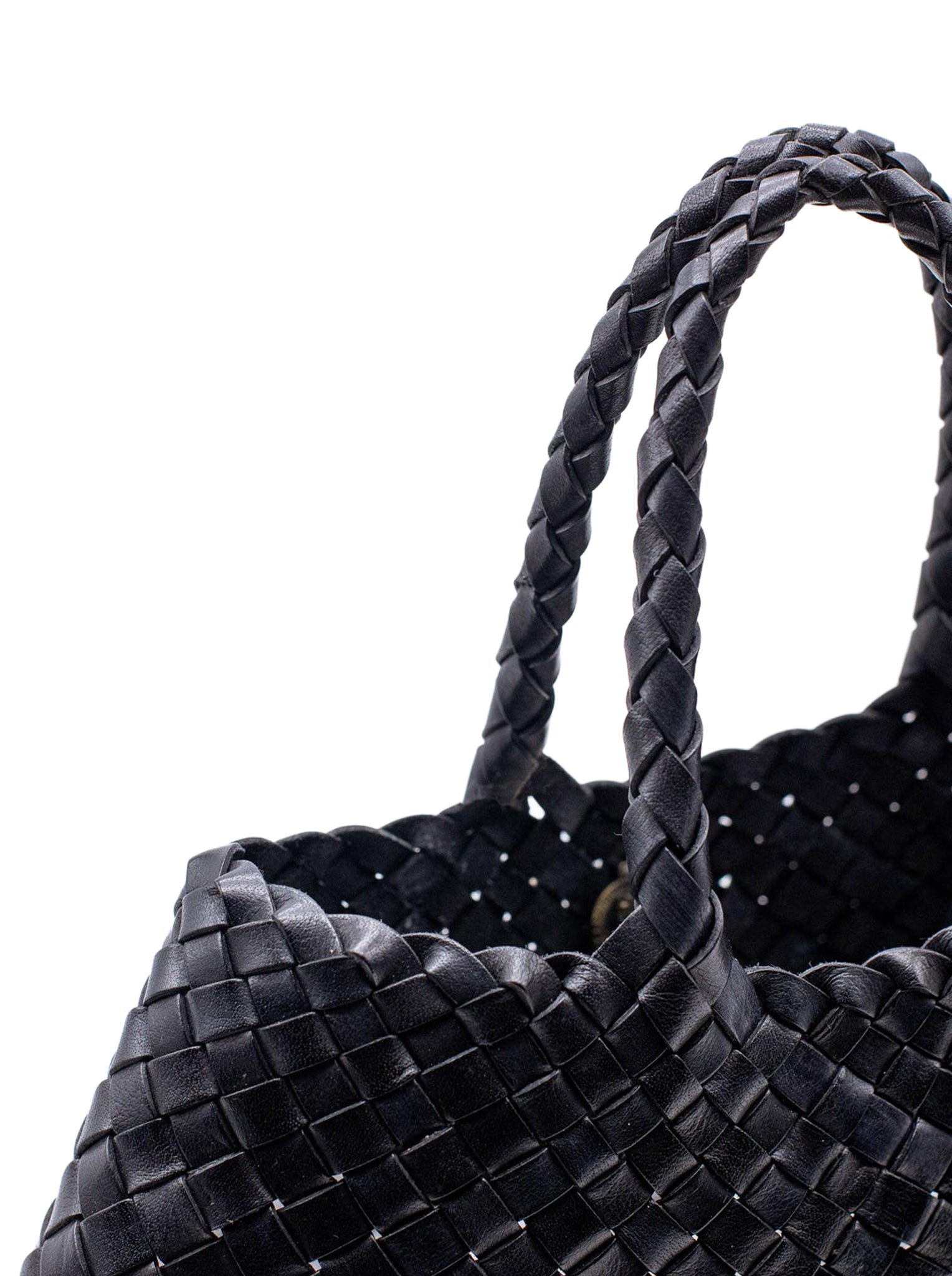 SANTA CROCE SMALL BLACK LEATHER BAG
