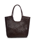 NS DIAGONAL LEATHER TOTE BAG