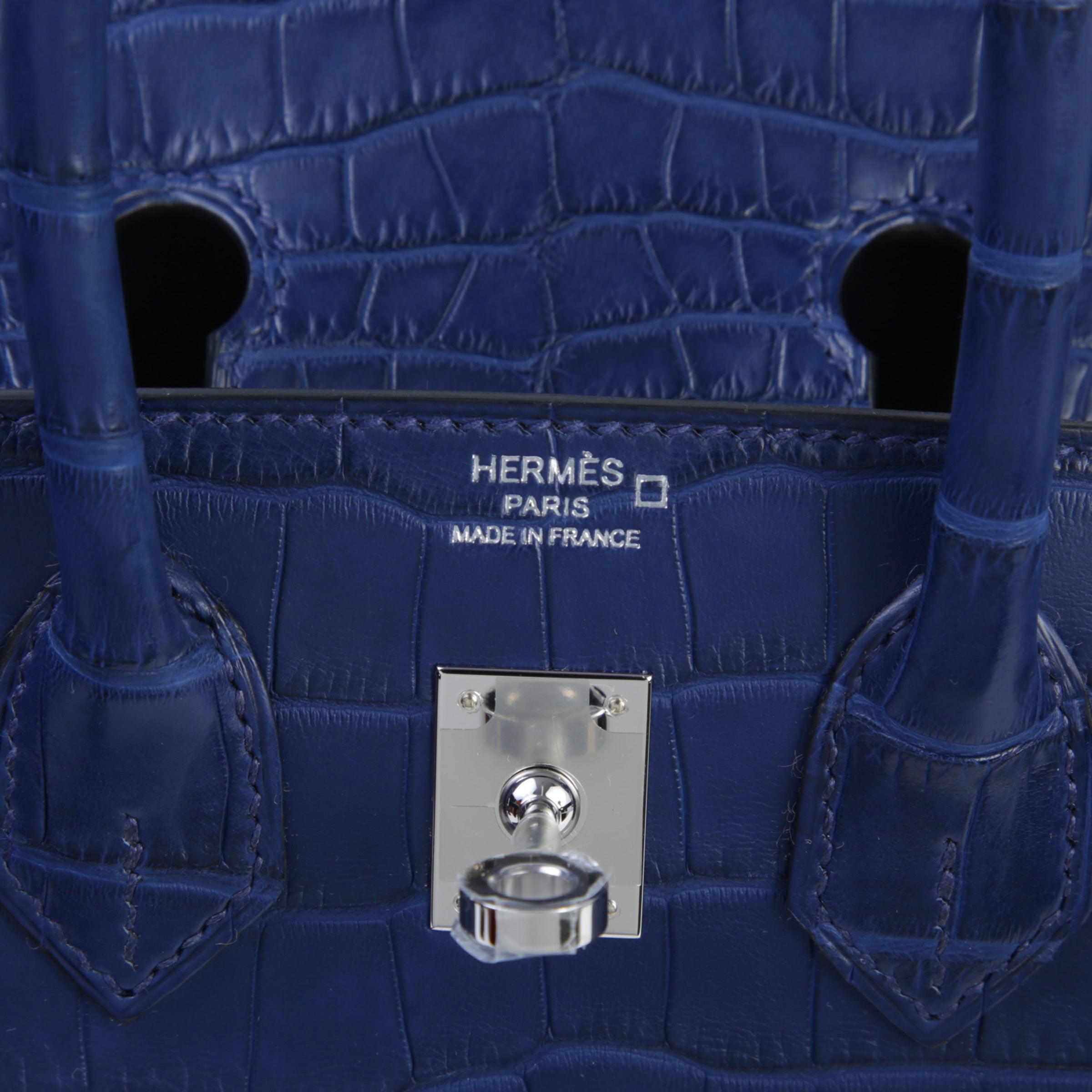HERMÈS Birkin 25 Sellier Bleu Saphir (73) Matte Alligator Palladium hardware K (2025)