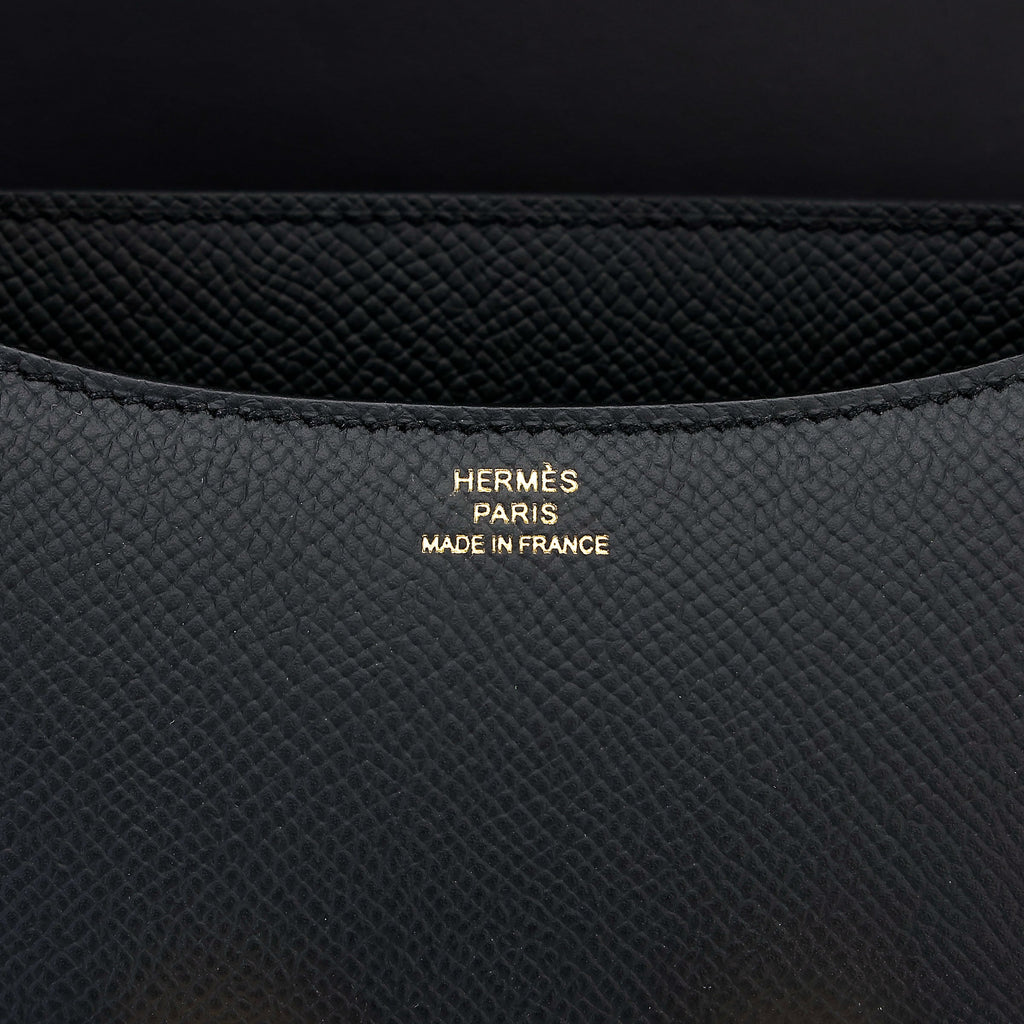 HERMÈS Constance Mini Noir (89) Epsom Brushed Gold hardware K (2025)