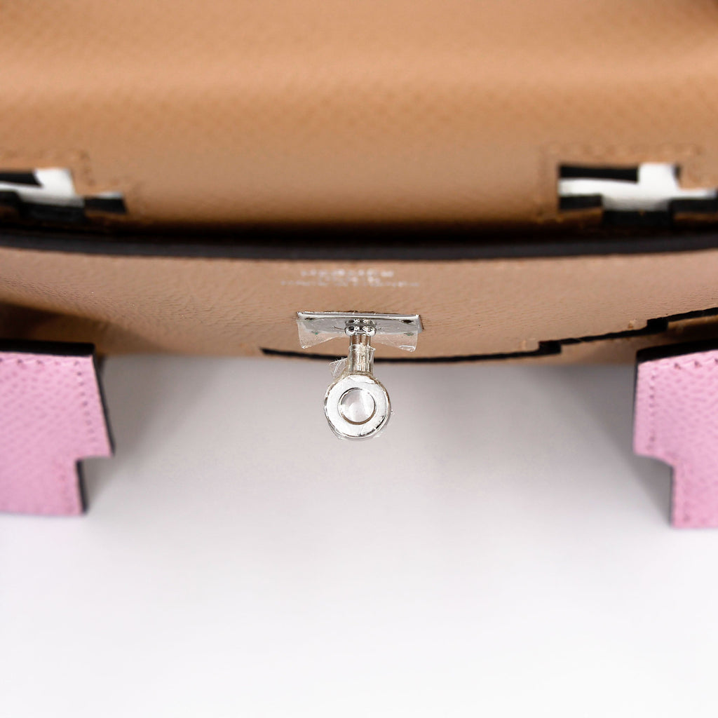 HERMÈS Limited Edition Kelly Doll Picto Chai (0M) Mauve Sylvestre (X9) Celeste (7N) Terre Battue (R1) Epsom Palladium hardware B (2023)
