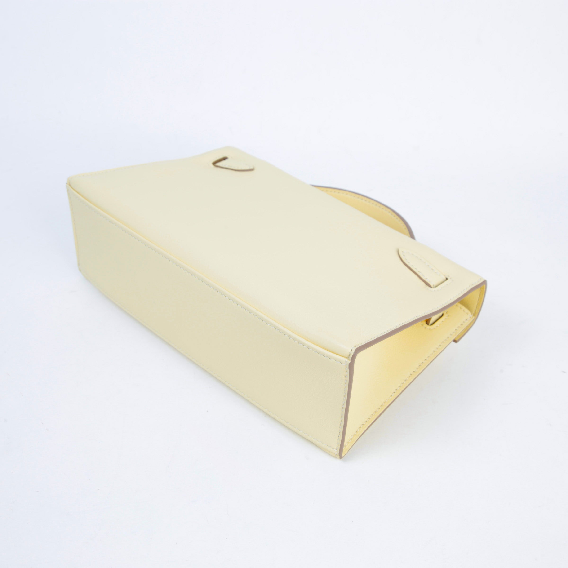HERMÈS Kelly Pochette Jaune milton (i8) Swift Palladium hardware K (2025)