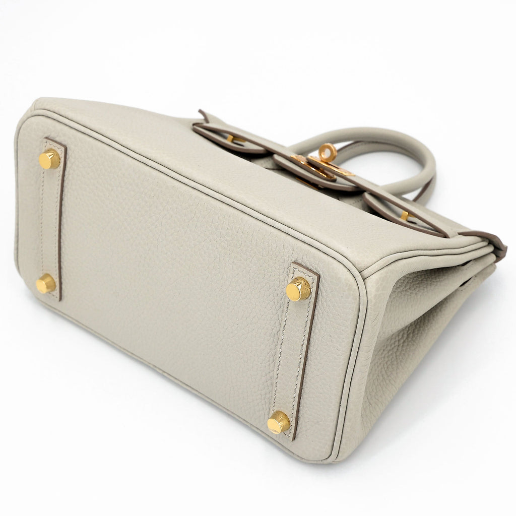 HERMÈS Birkin 25 Gris Perle (80) Togo Gold hardware W (2024)