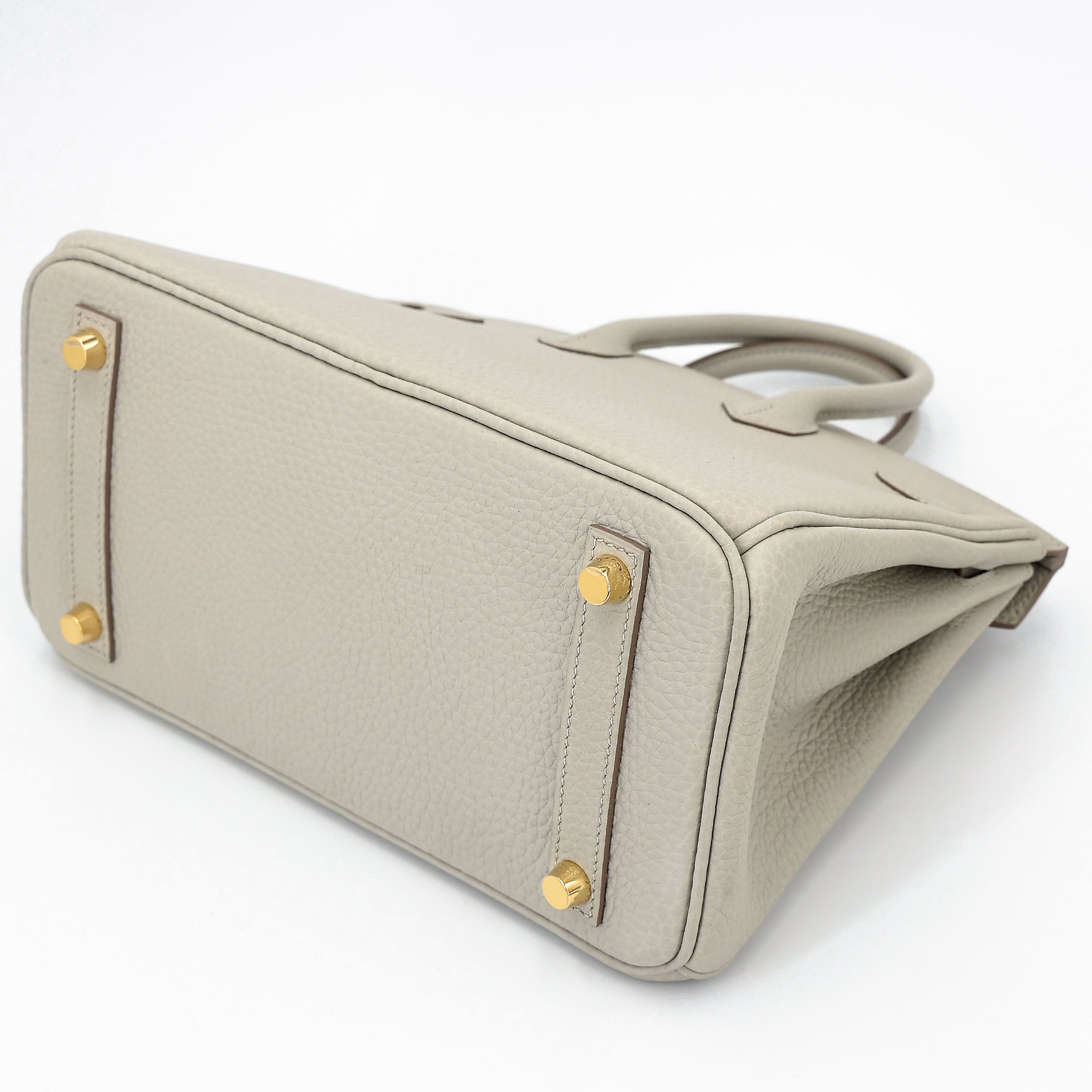 HERMÈS Birkin 25 Gris Perle (80) Togo Gold hardware W (2024)