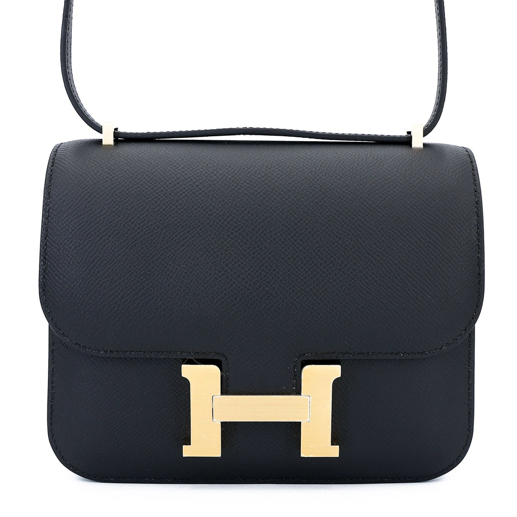 HERMÈS Constance Mini Noir (89) Epsom Brushed Gold hardware K (2025)