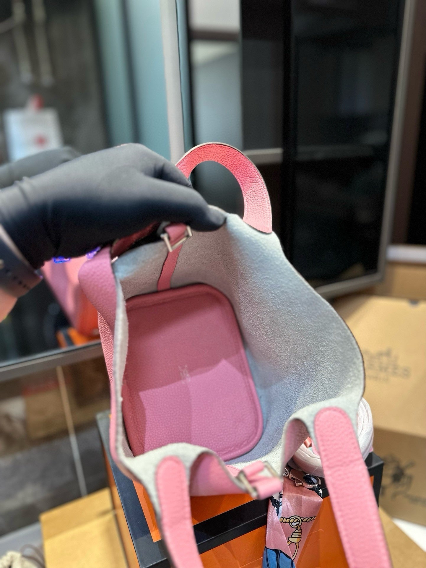 Hermes pink tote handbag