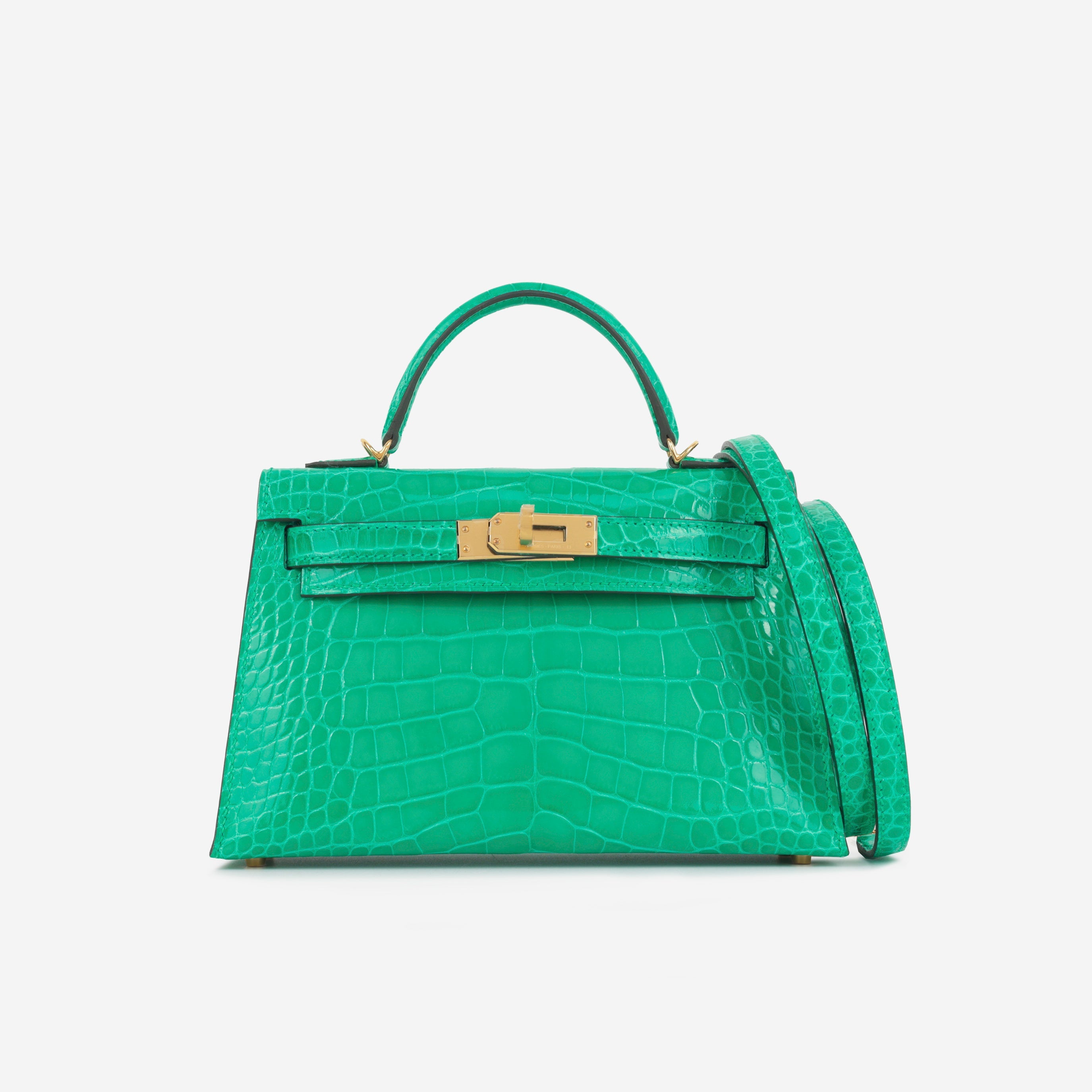 Mini Kelly  - Vert Jade Alligator