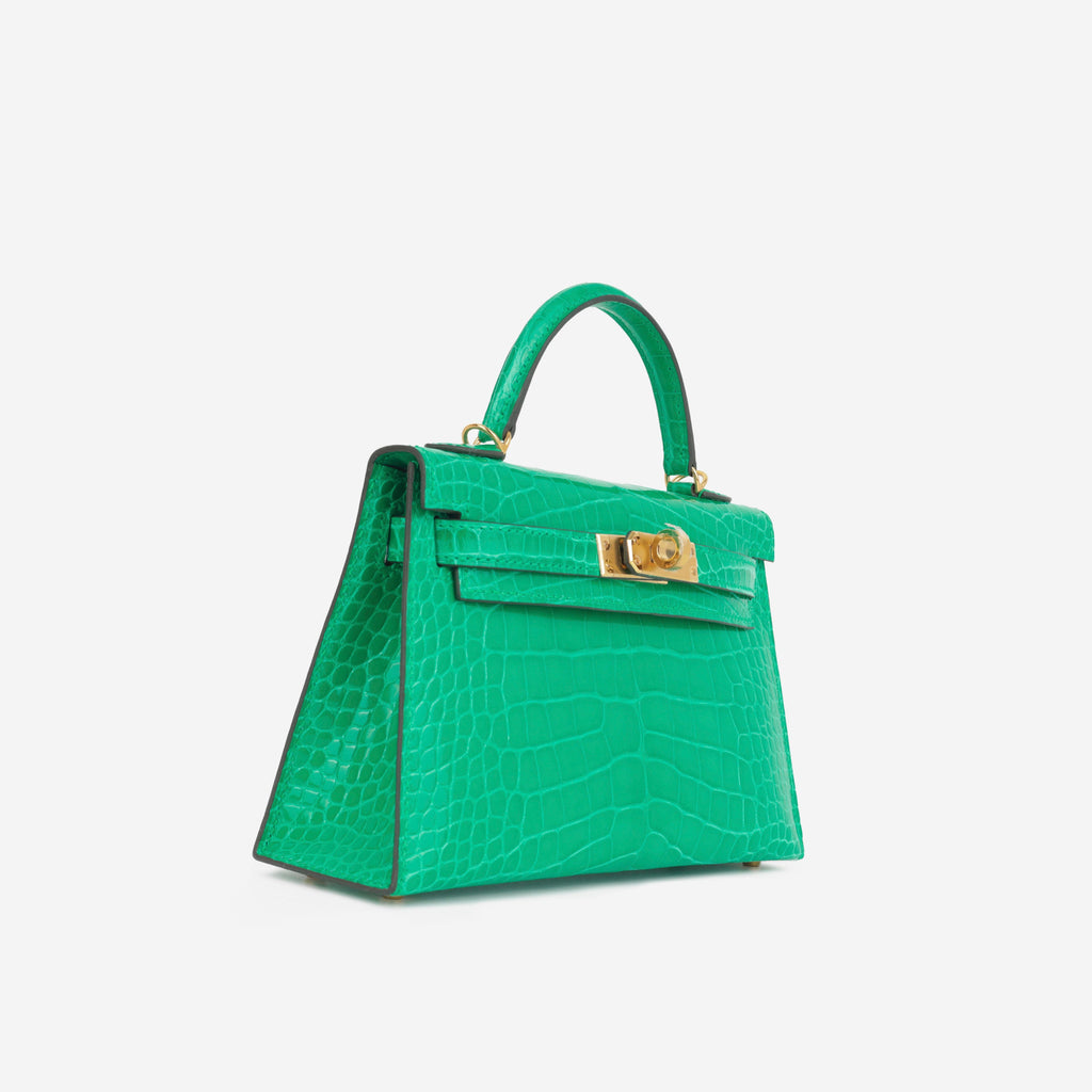 Mini Kelly  - Vert Jade Alligator