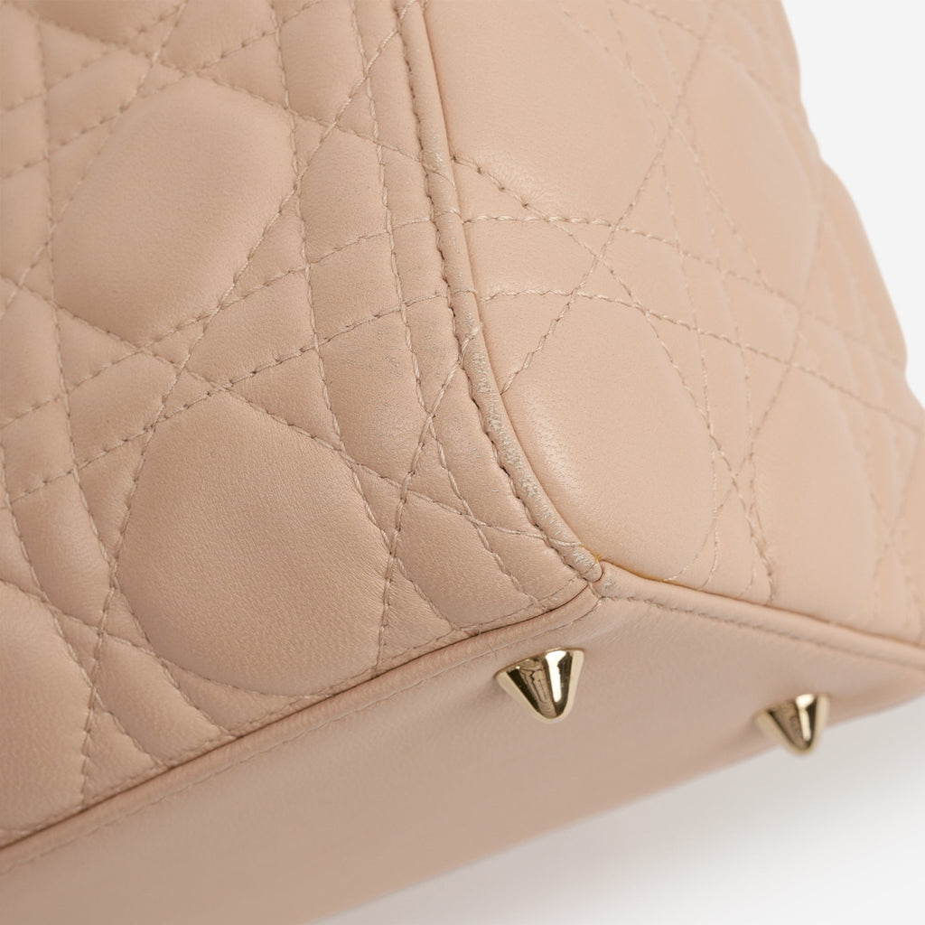 Medium Lady Dior - Blush Lambskin | Champagne Gold Hardware