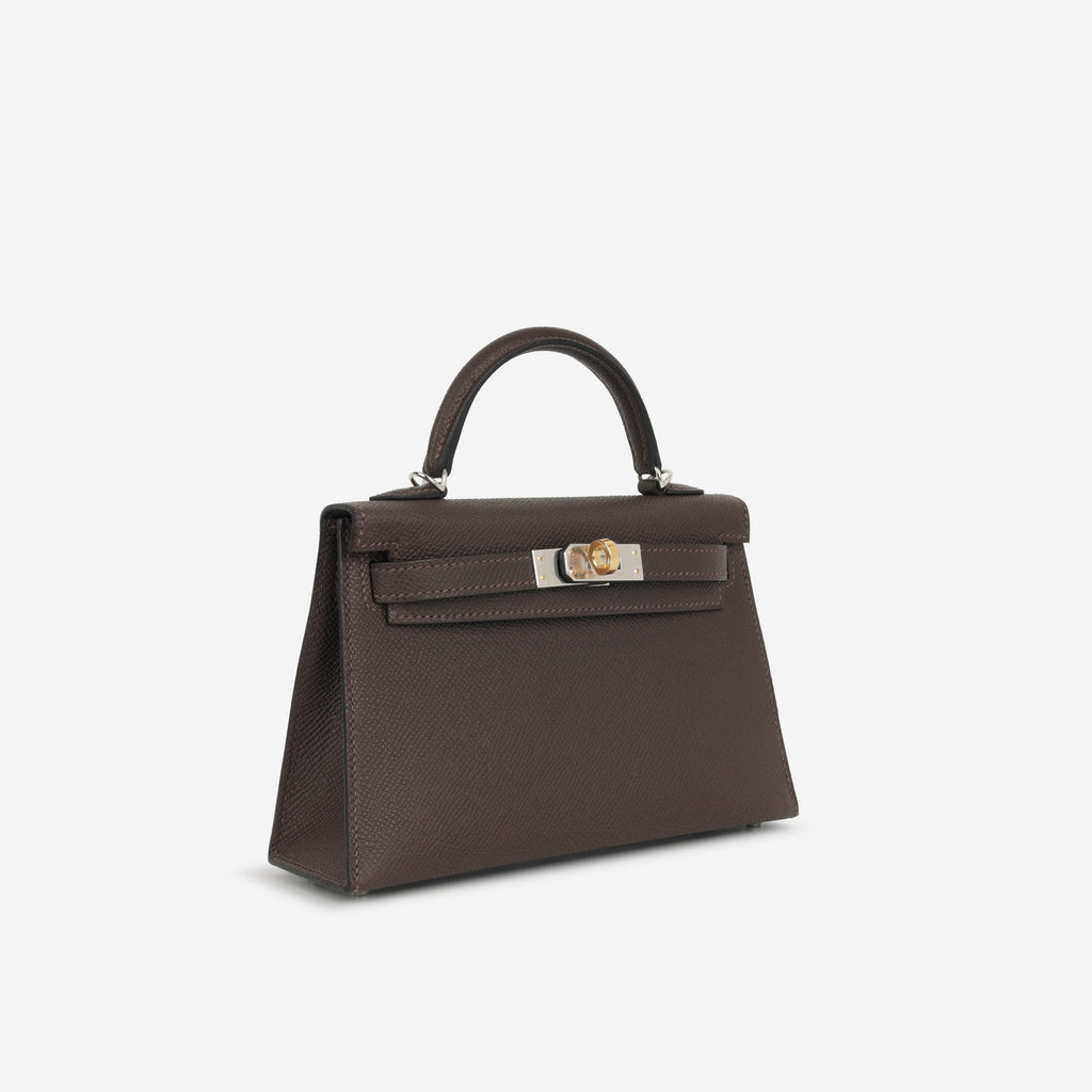 Hermès Mini Kelly - Ebene Epsom | Electrum Hardware
