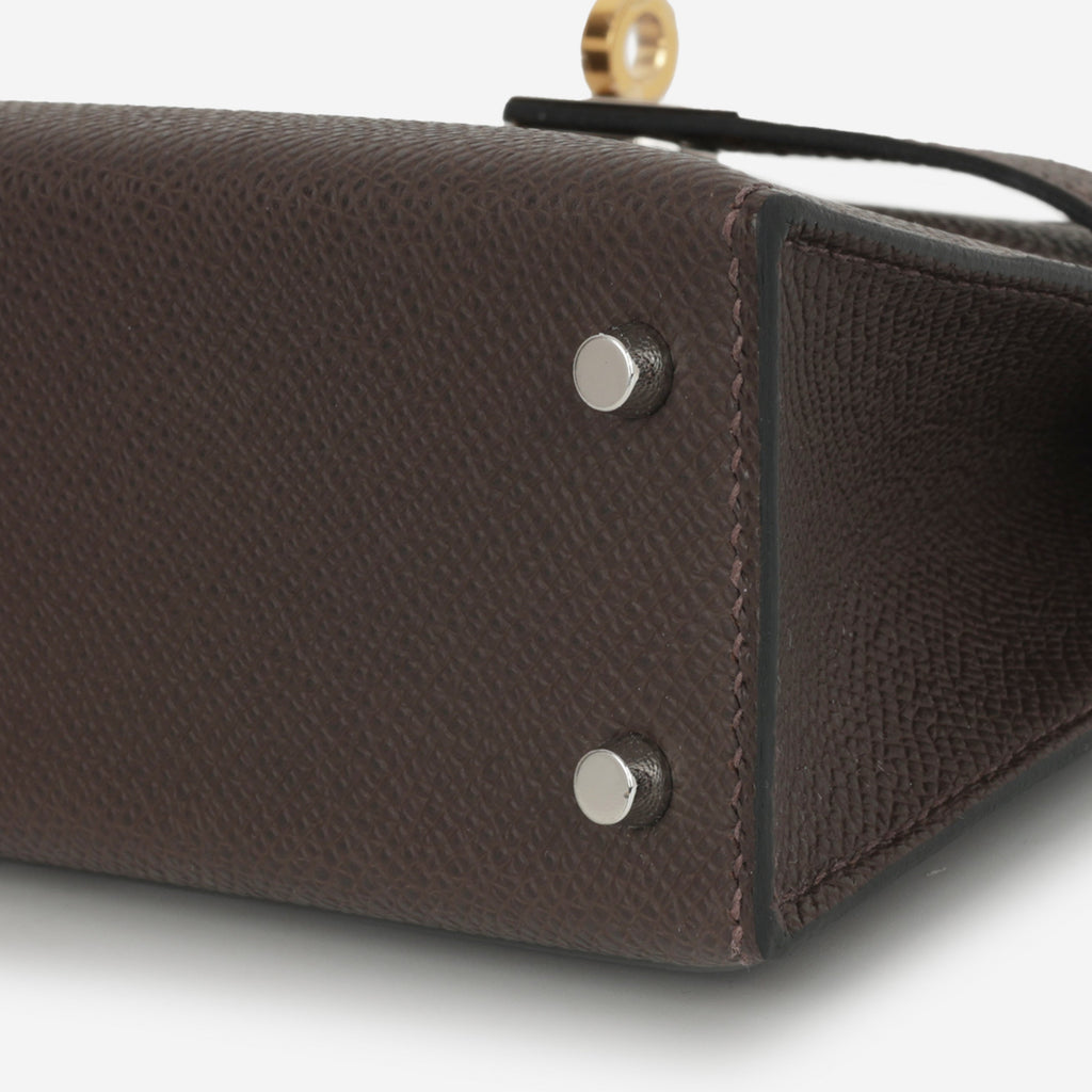 Hermès Mini Kelly - Ebene Epsom | Electrum Hardware