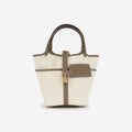 Hermès Picotin 18 Cargo - Ecru Canvas / Etoupe Swift | Gold Hardware
