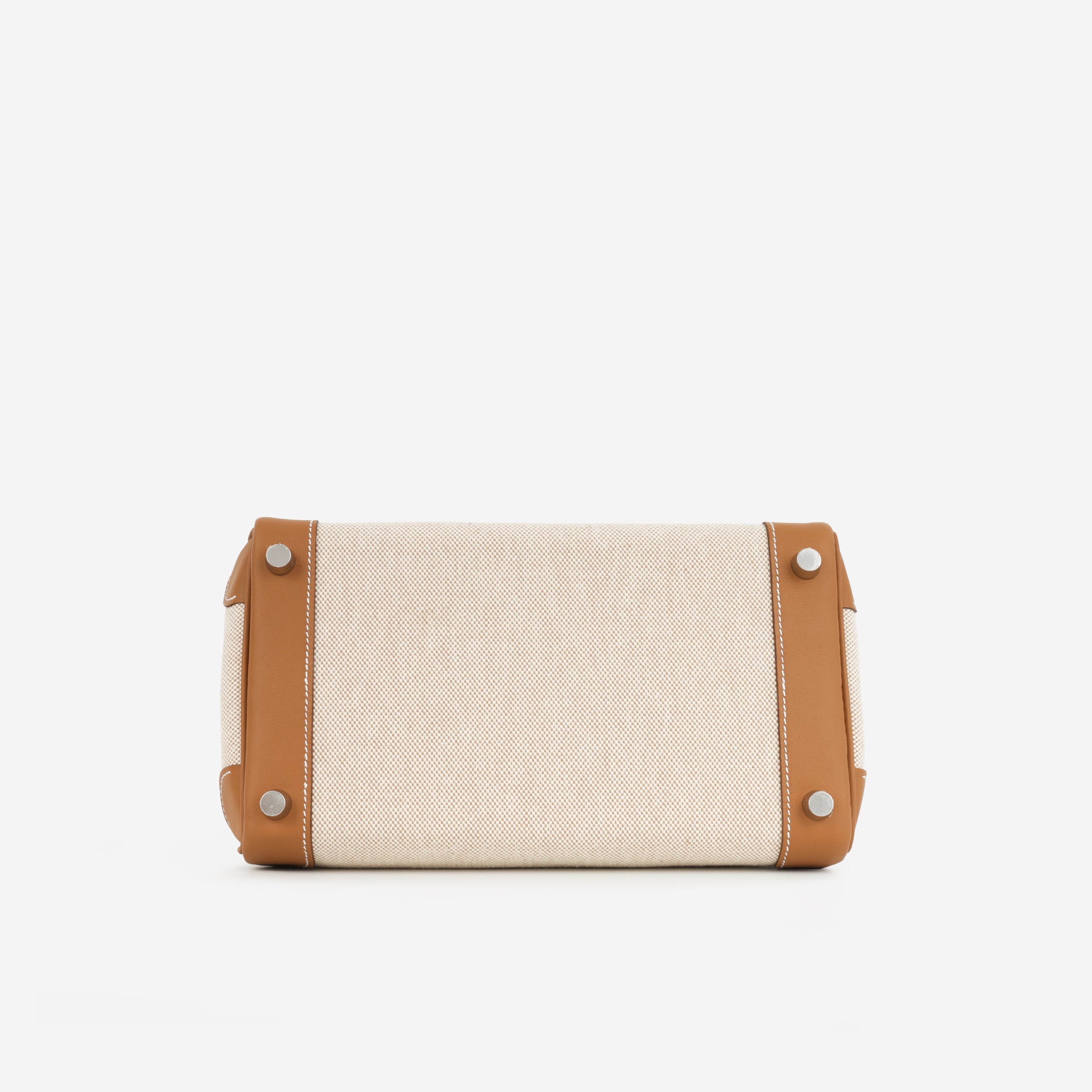 Hermès Birkin 25 Toile - Gold Swift/Ecru Canvas | Palladium Hardware