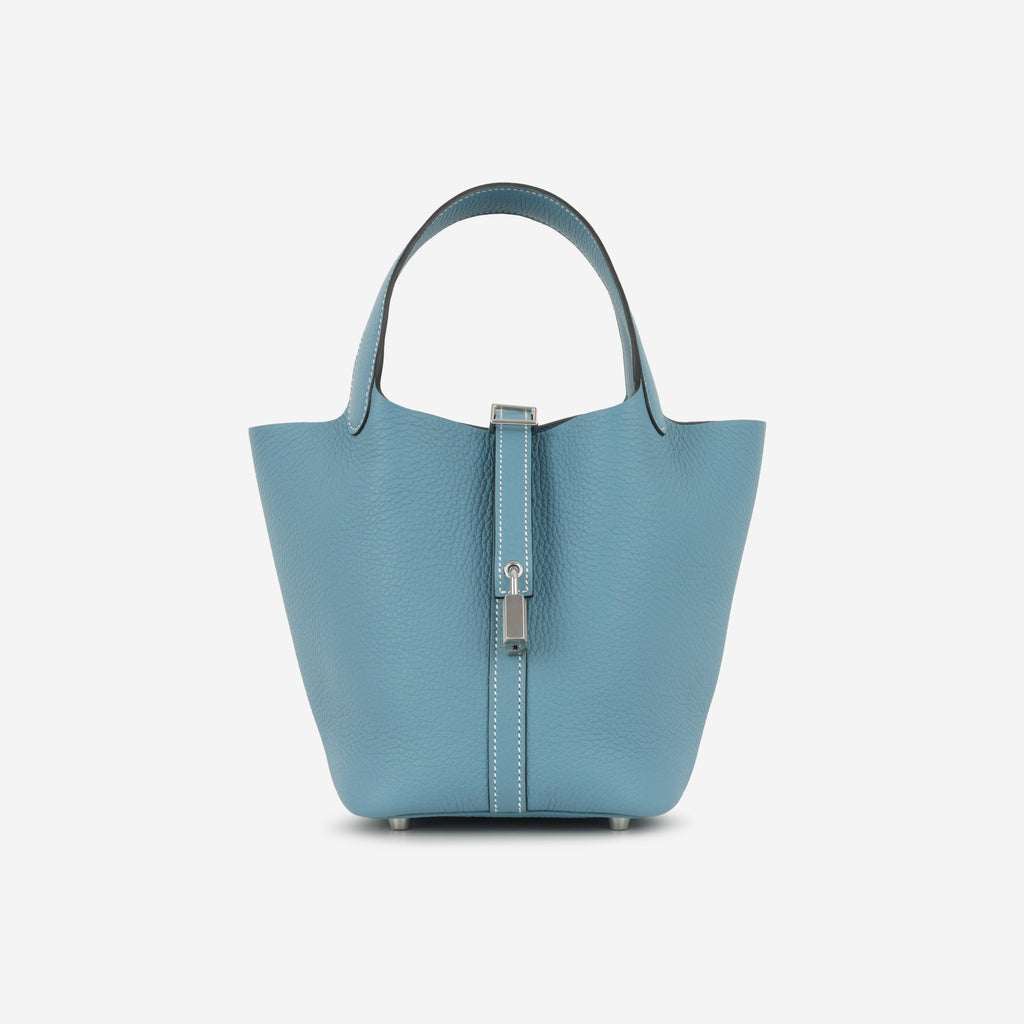 Hermès Picotin 18 - New Blue Jean Clemence | Palladium Hardware