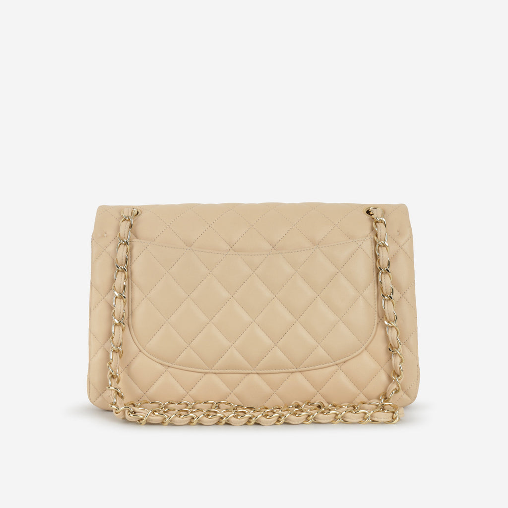 Chanel Classic Jumbo Double Flap - Beige Lambskin | Gold Hardware