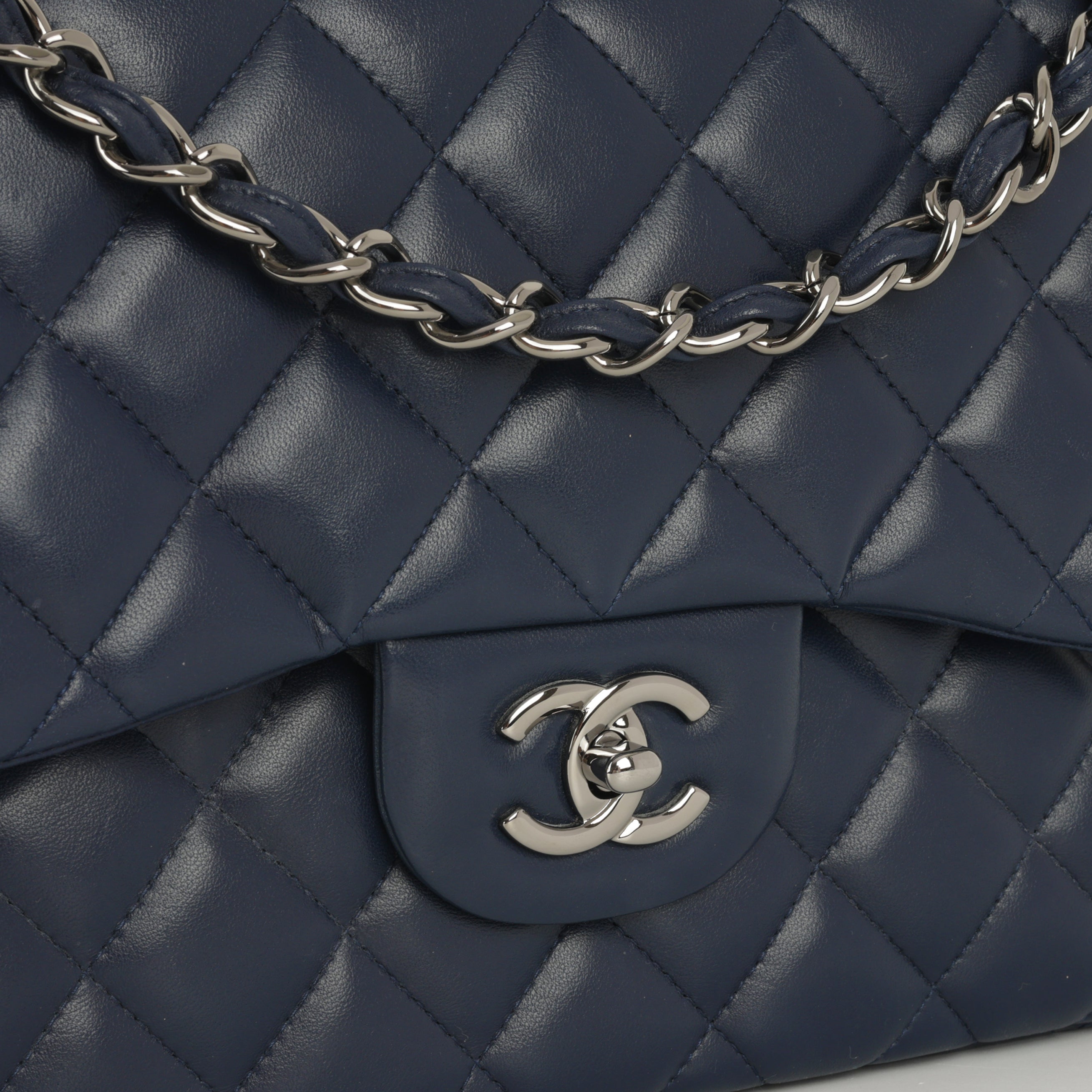 Chanel Classic Jumbo Double Flap - Navy Lambskin | Ruthenium Hardware