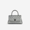 Chanel Small Coco Handle - Graphite Metallic Calfskin | Black Hardware