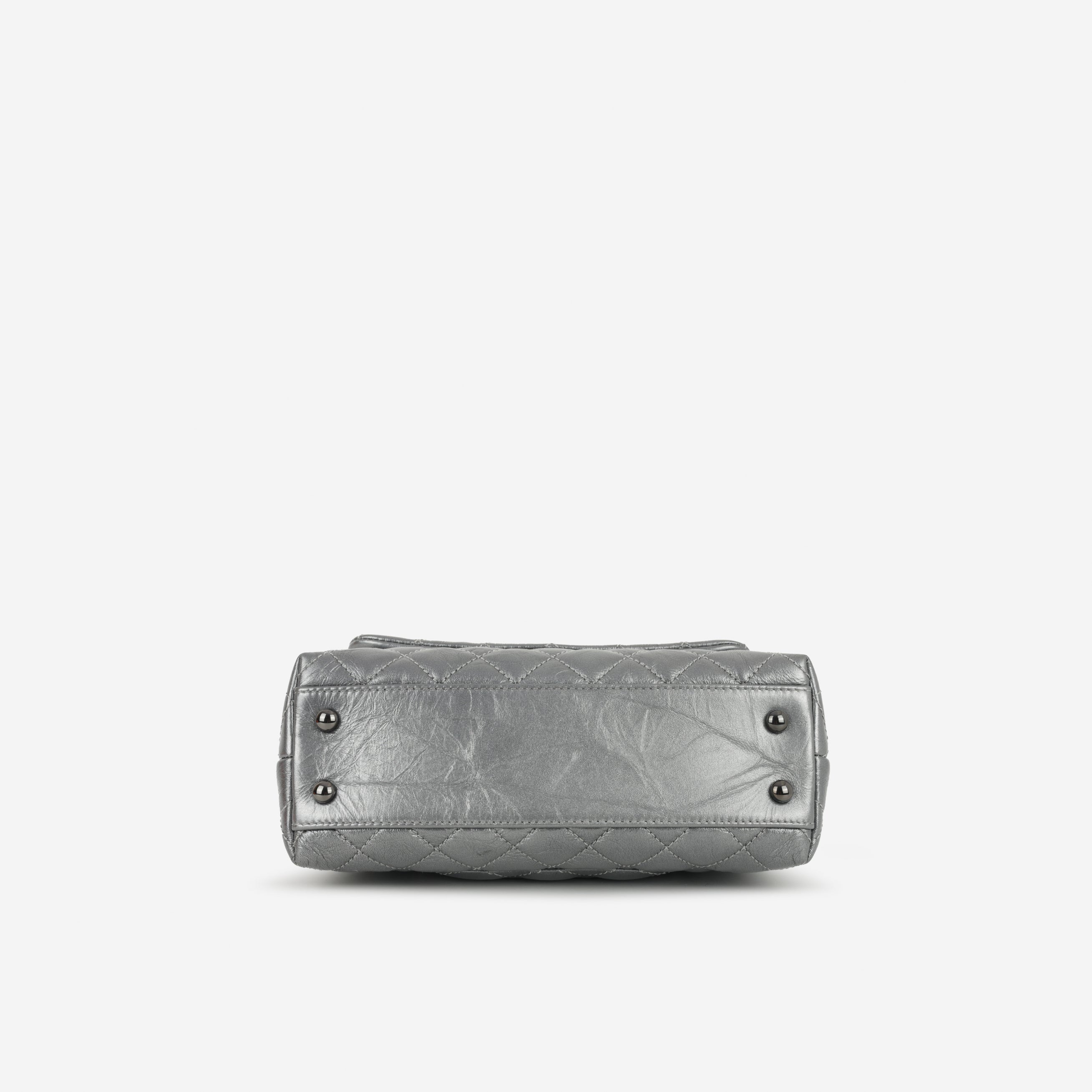 Chanel Small Coco Handle - Graphite Metallic Calfskin | Black Hardware