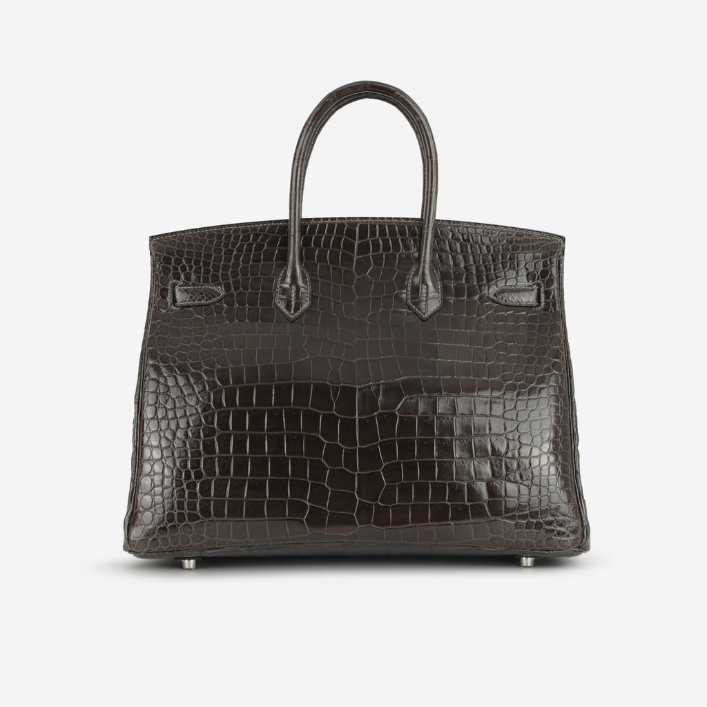 Hermès Birkin 35 - Graphite Crocodile Porosus | Palladium Hardware