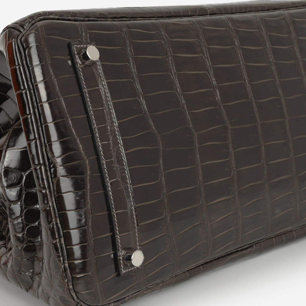 Hermès Birkin 35 - Graphite Crocodile Porosus | Palladium Hardware