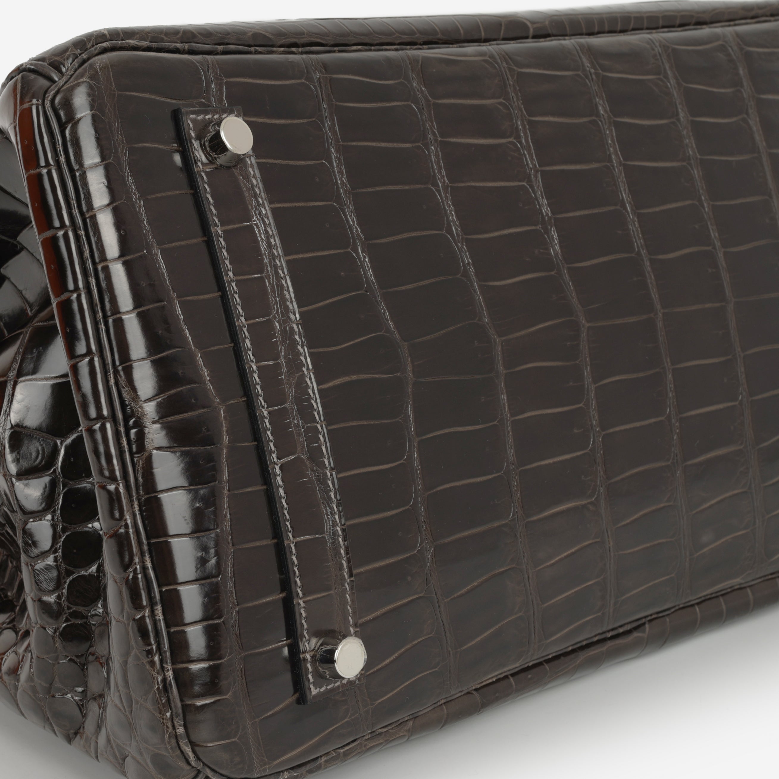Hermès Birkin 35 - Graphite Crocodile Porosus | Palladium Hardware