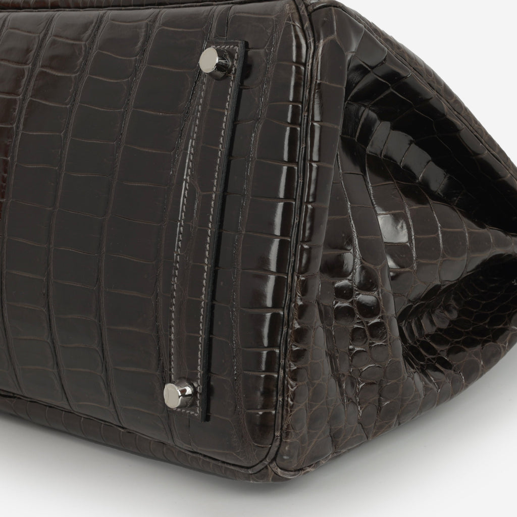 Hermès Birkin 35 - Graphite Crocodile Porosus | Palladium Hardware