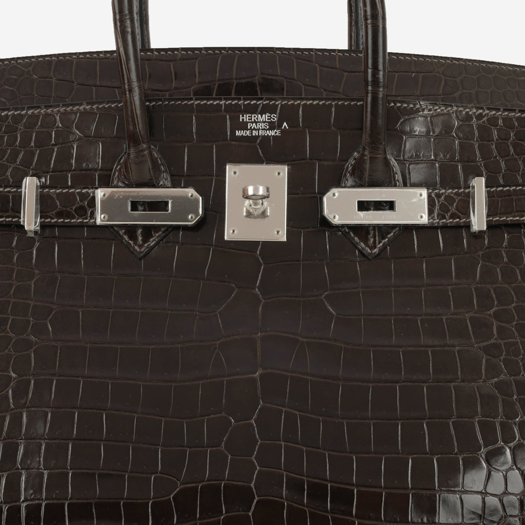 Hermès Birkin 35 - Graphite Crocodile Porosus | Palladium Hardware