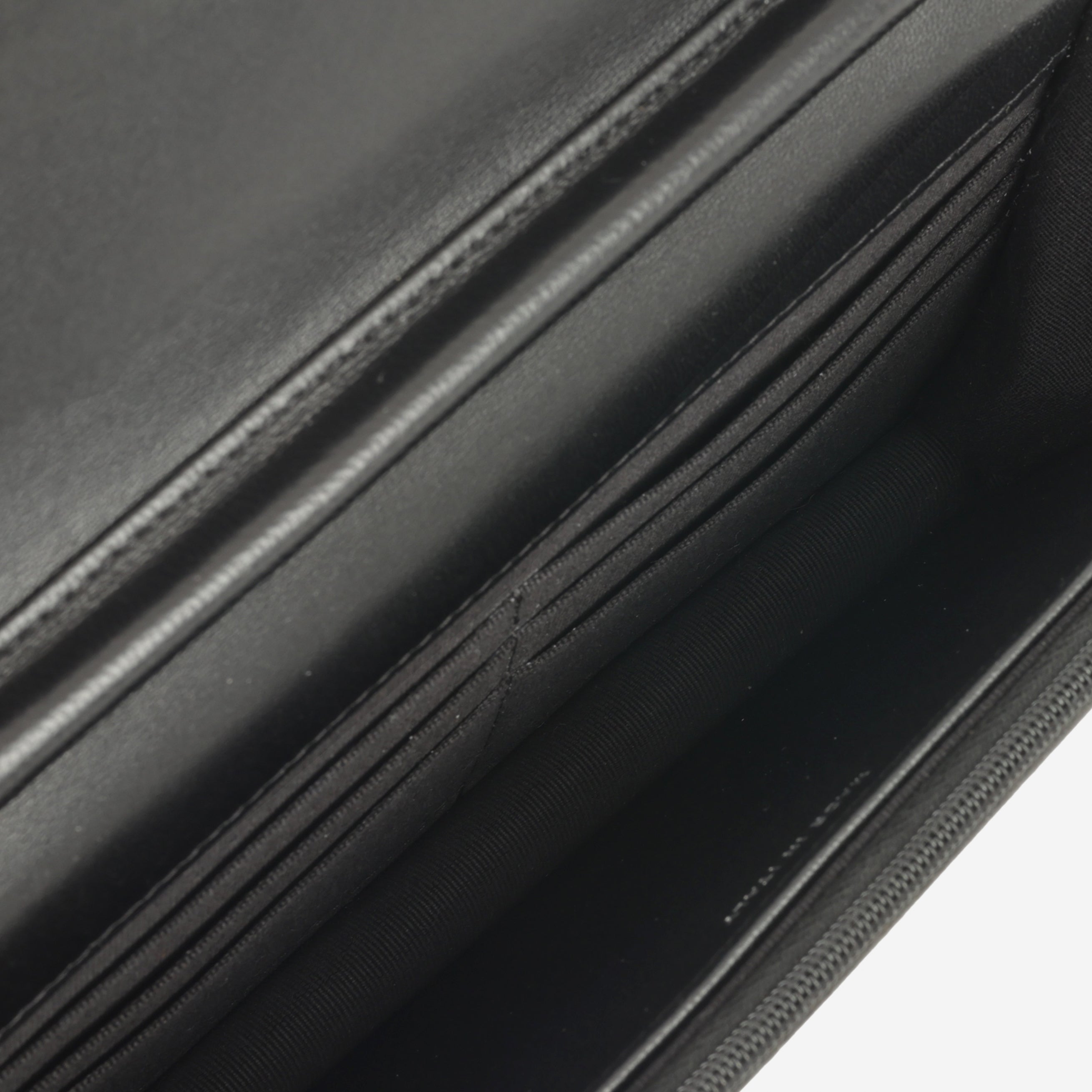 Chanel Wallet On Chain - Black Lambskin with Strass CC | Silver Hardware