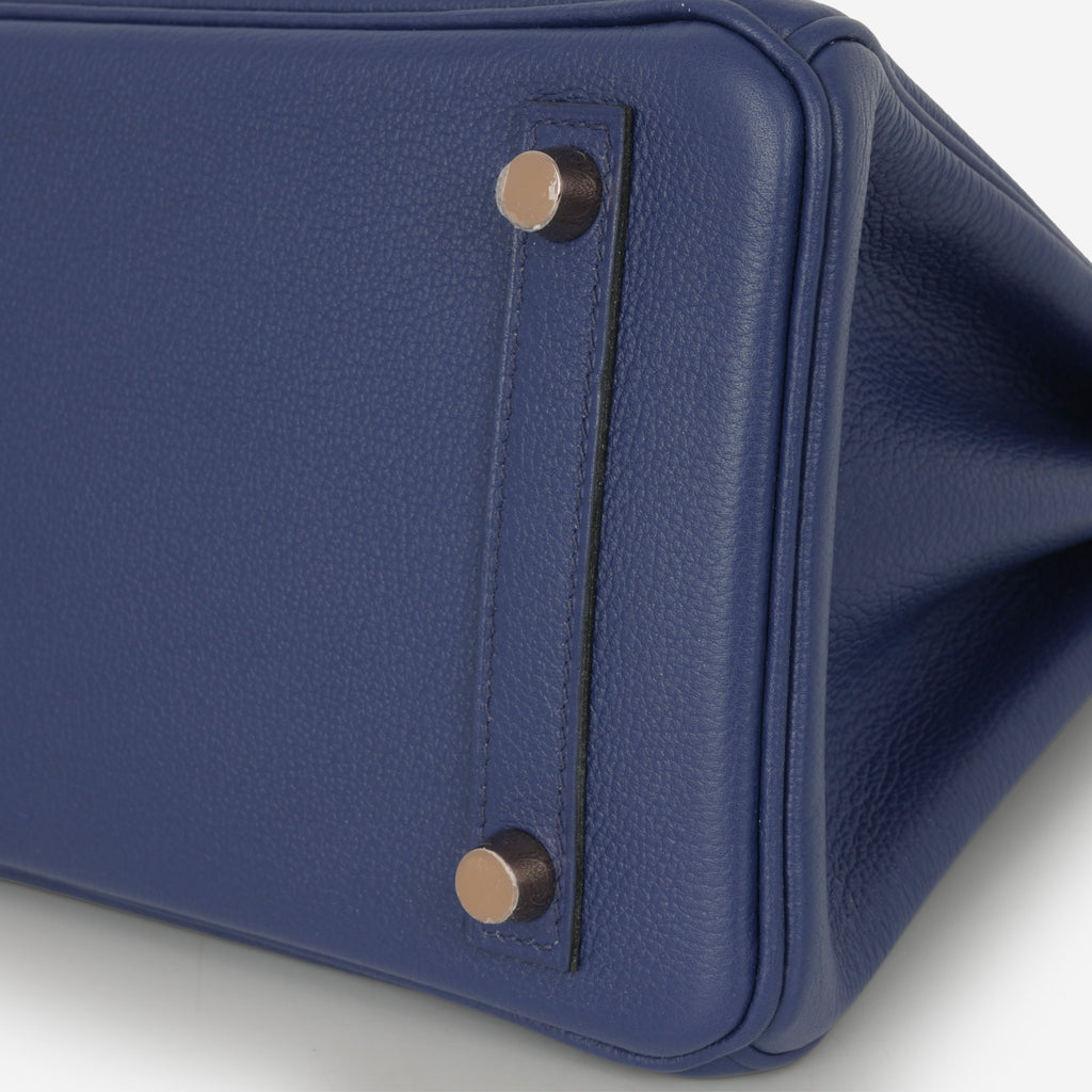 Hermès Birkin 25 Touch - Bleu Saphir Novillo / Blue Marine Alligator | Rose Gold Hardware