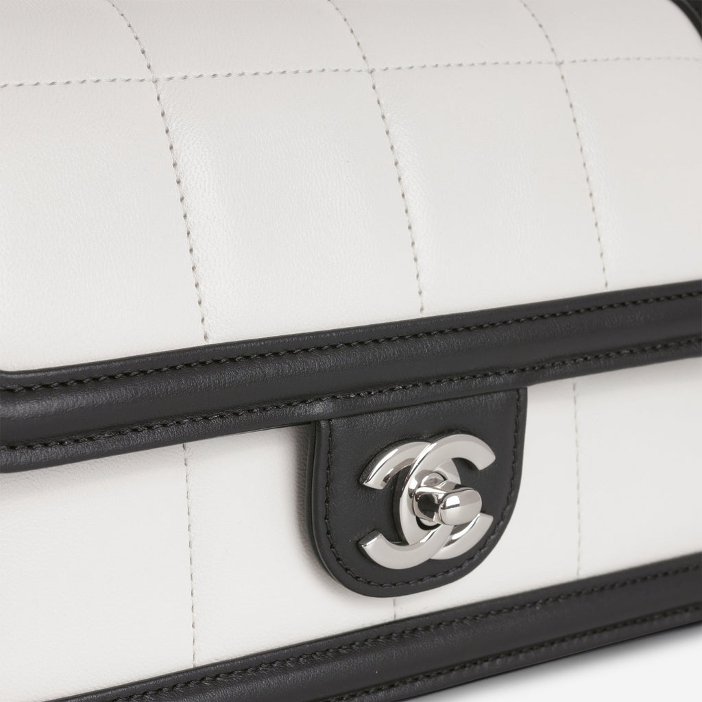 Chanel Cruise 2024/25 Mini Flap - Black & White | Silver Hardware