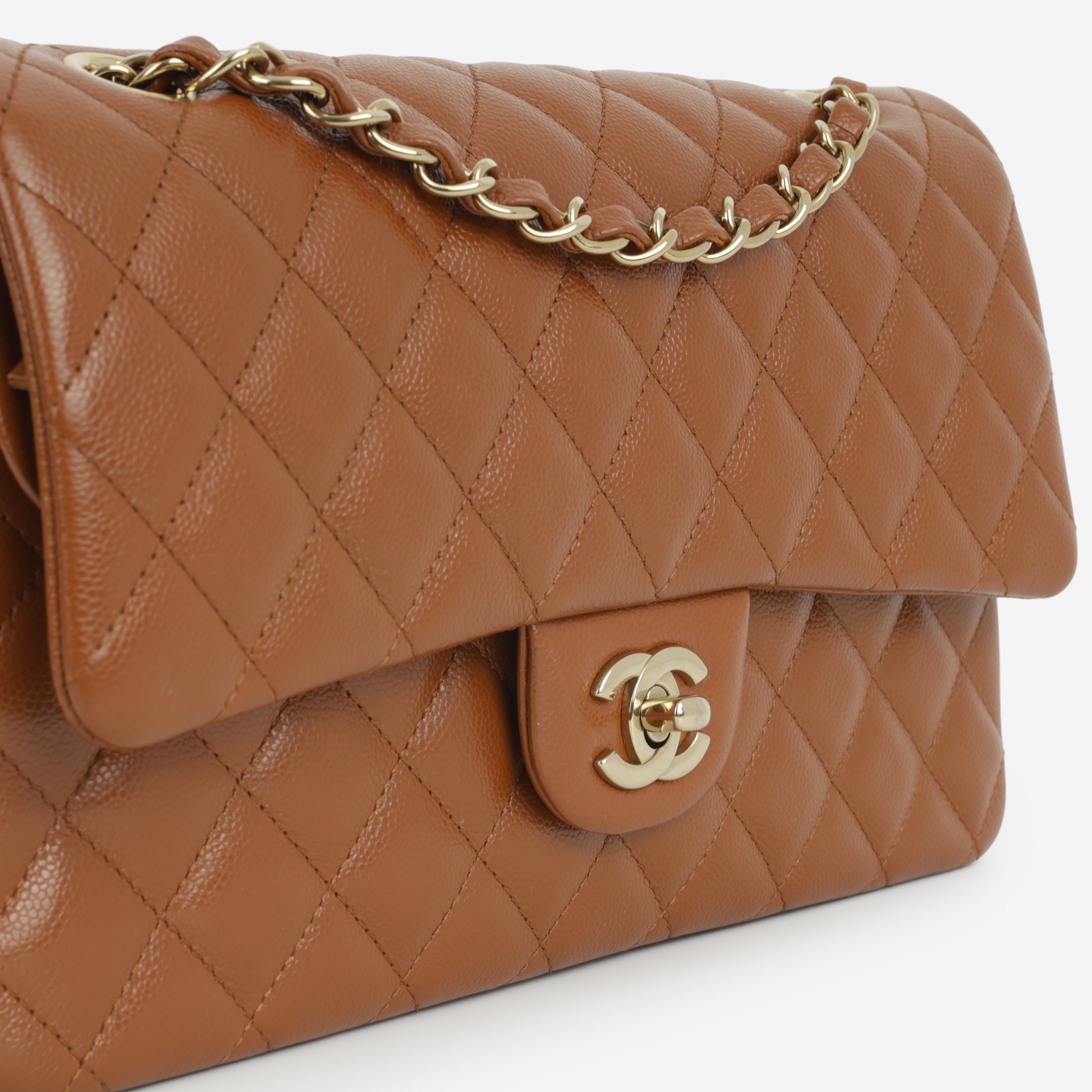 Chanel Medium Classic Flap - Tan Caviar | Champagne Gold Hardware