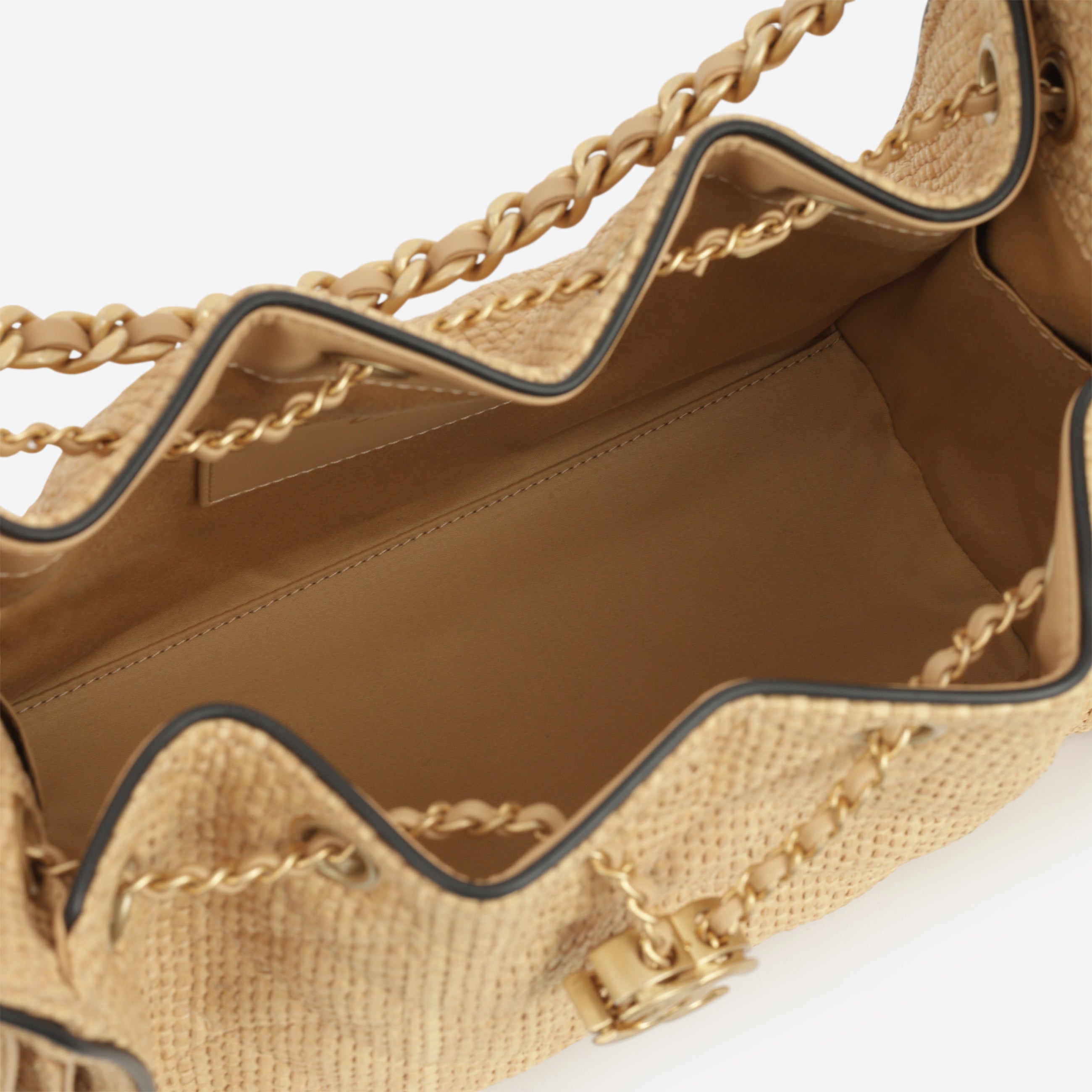 Chanel Small 25 Hobo - Beige Braided Raffia | Gold Hardware
