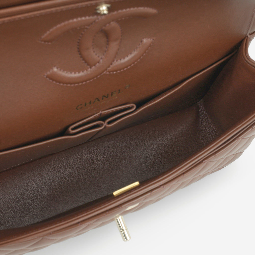 Chanel Medium Classic Flap - Brown Lambskin | Champagne Gold Hardware