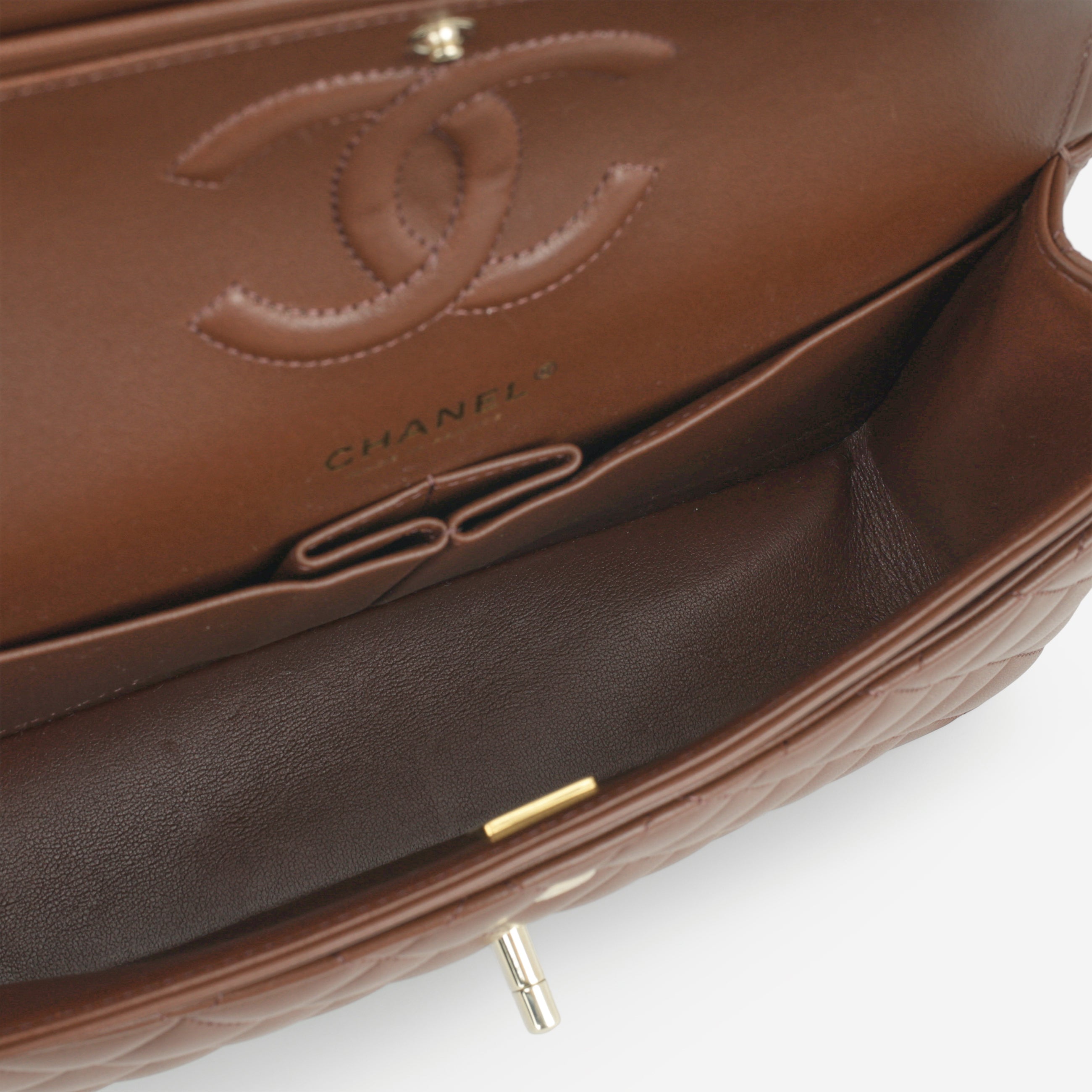 Chanel Medium Classic Flap - Brown Lambskin | Champagne Gold Hardware