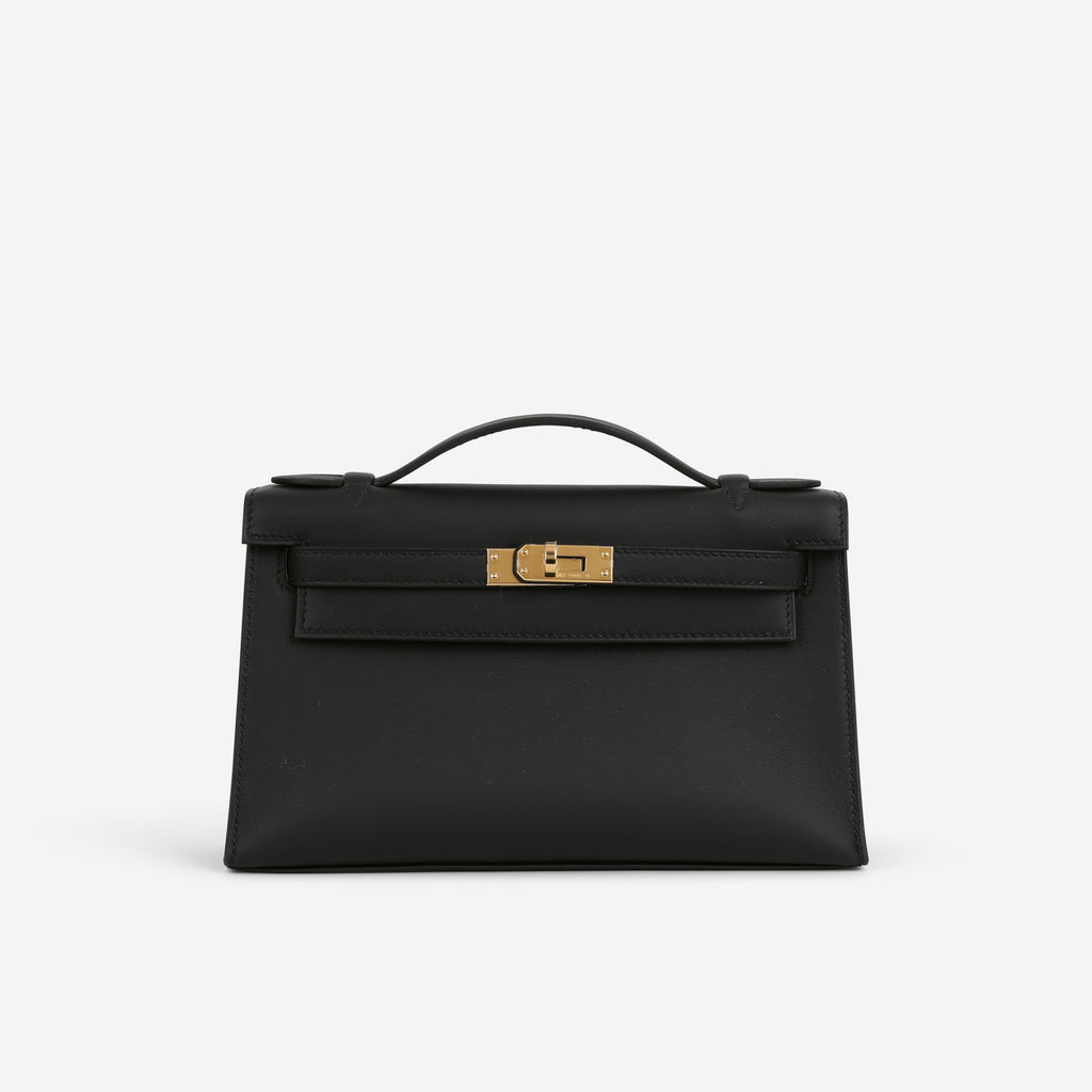 Hermès Kelly Pochette - Black Swift | Gold Hardware