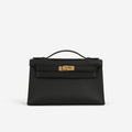Hermès Kelly Pochette - Black Swift | Gold Hardware