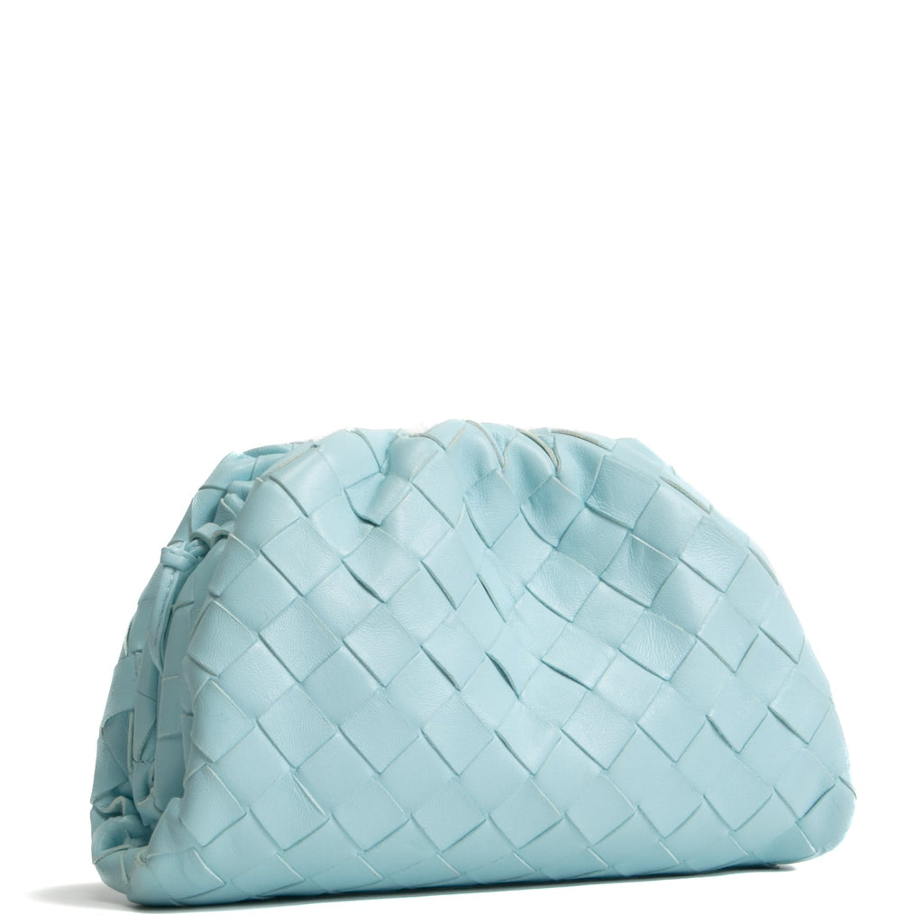BOTTEGA VENETA Intrecciato The Mini Pouch Bag - Light Blue