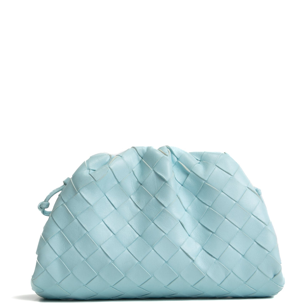 BOTTEGA VENETA Intrecciato The Mini Pouch Bag - Light Blue