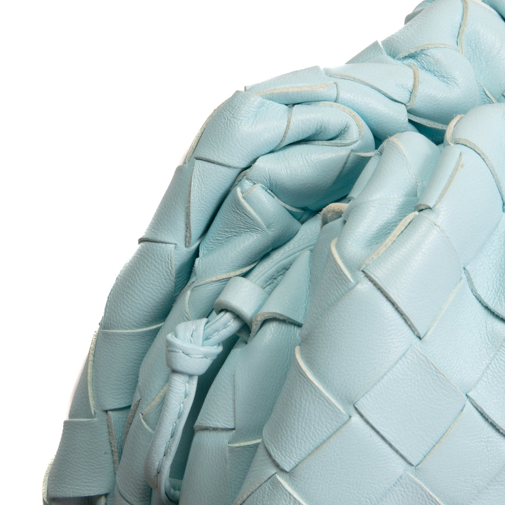 BOTTEGA VENETA Intrecciato The Mini Pouch Bag - Light Blue