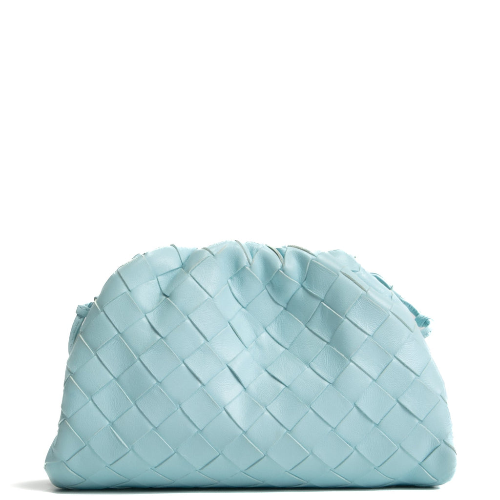 BOTTEGA VENETA Intrecciato The Mini Pouch Bag - Light Blue