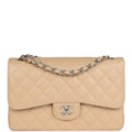 Chanel Jumbo Classic Double Flap Bag Light Beige Caviar Silver Hardware 2025