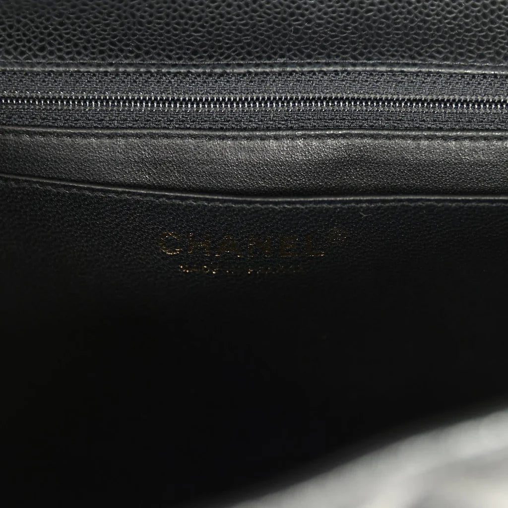Chanel Jumbo Classic Single Flap Bag Black Caviar Gold Hardware