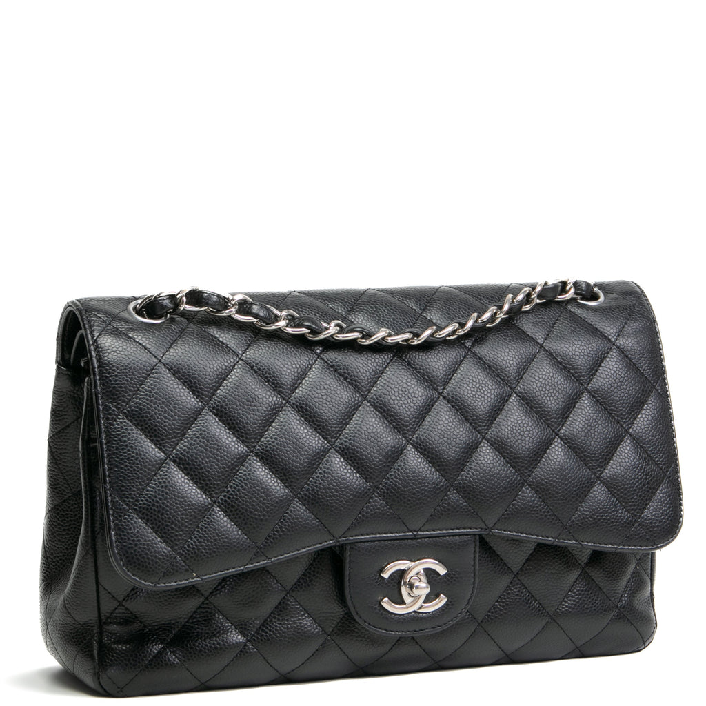 CHANEL Caviar Classic Jumbo Double Flap - Black