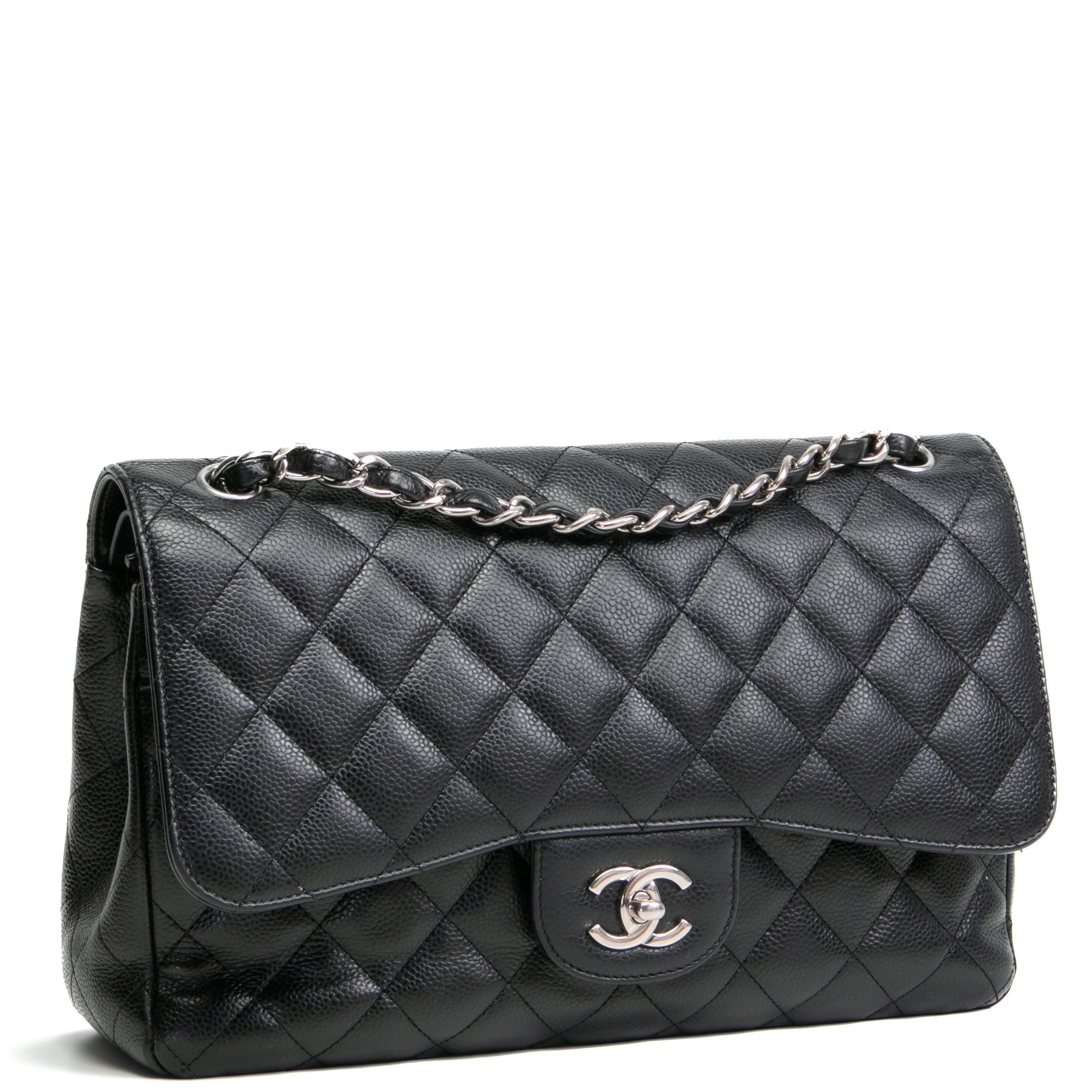 CHANEL Caviar Classic Jumbo Double Flap - Black