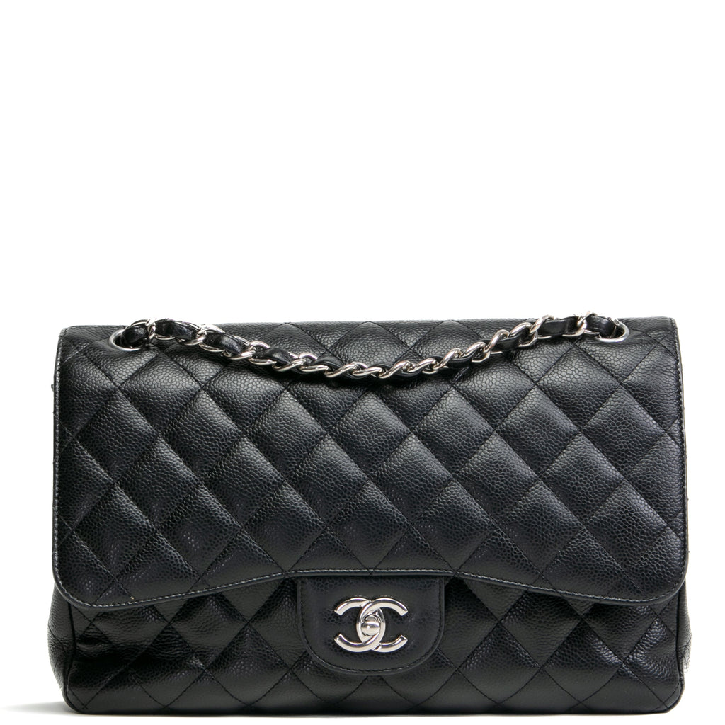 CHANEL Caviar Classic Jumbo Double Flap - Black