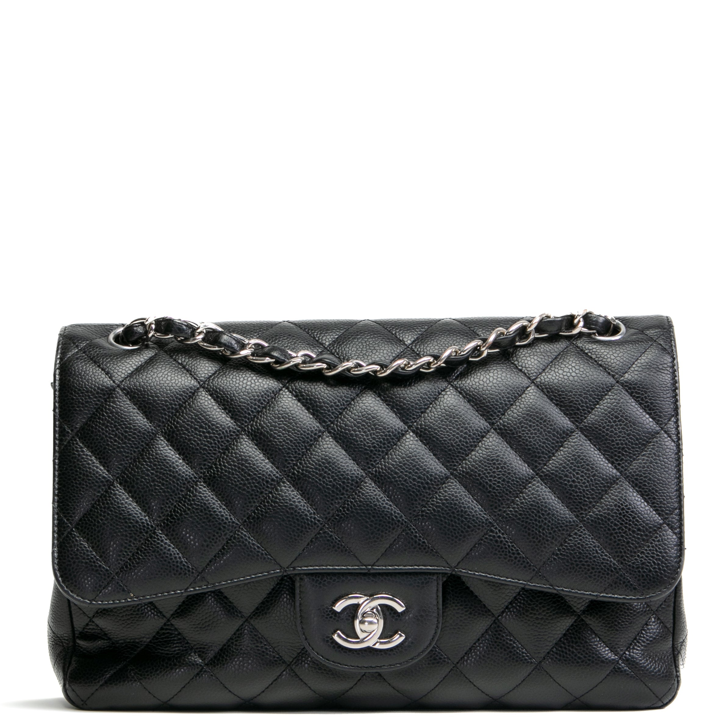 CHANEL Caviar Classic Jumbo Double Flap - Black